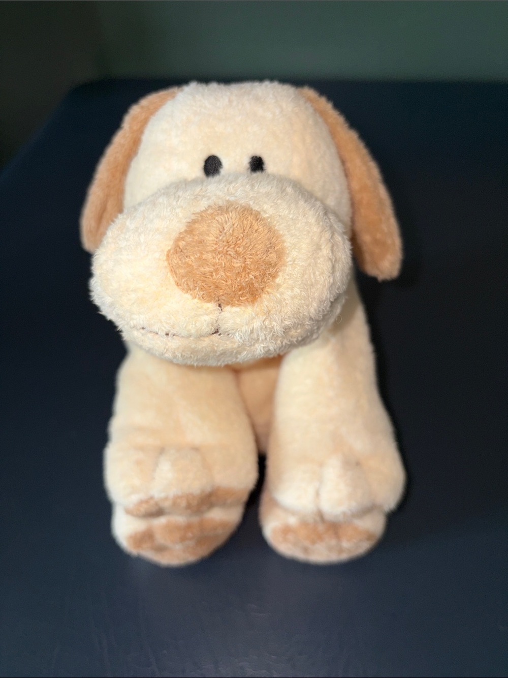 Ty Pluffies Plopper Puppy Dog Plush Cream Tan Sewn Eyes 2002 Stuffed Animal